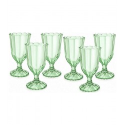 Jogo 6 Taças 340ml De Vidro Peach Verde Hauskraft